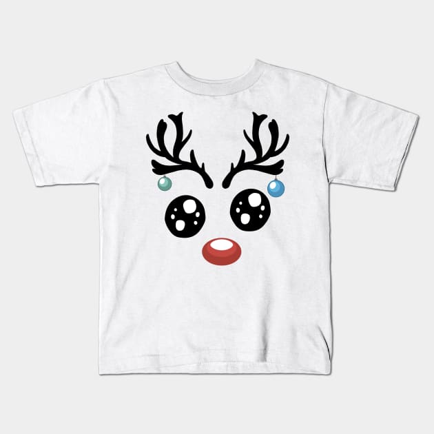 Funny Reindeer Christmas Kids T-Shirt by Magic Arts